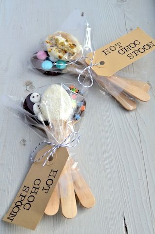 DIY Gift: Hot Choc Spoons.  These are something the kids can make for teachers,