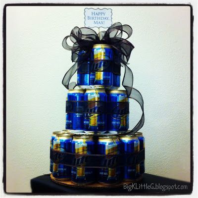 DIY Three Tiered Beer Cake. I think im gonna make this as a suprise for Timmys b