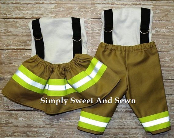 Firefighter Baby Boy OR Girl Outfit , baby shower gift, New baby Gift, Halloween
