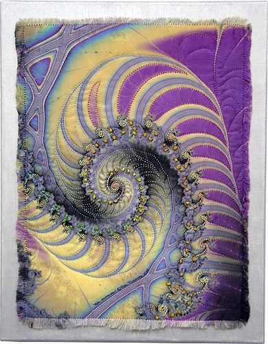 fractal art quilt   Rose Rushbrooke 2006  18″ h x 14″ w    Pattern: Original fra