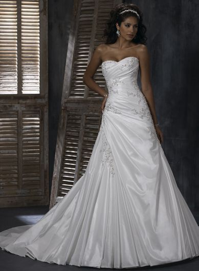 Gorgeous with detachable halter strap A-line Chapel Train bridal gown