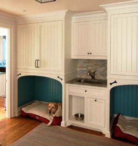 Home Decor Traditional Laundry-room. If I ever have pets… the beds and food in