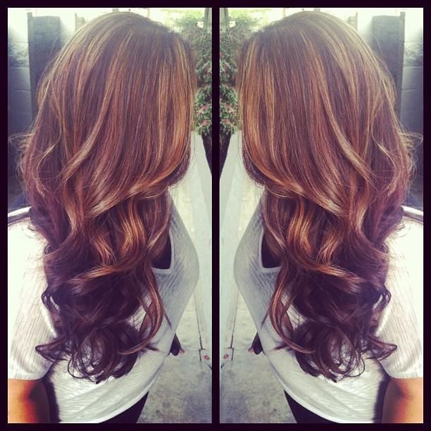 If I ever dies my hair, this is what I would do: Light brown highlights & dark b