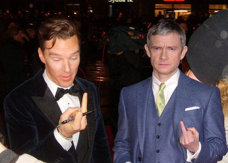 Im sorry, but Martin and Benedict making the finger is always funny, no matter h