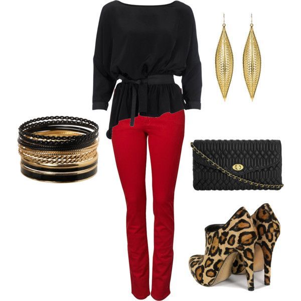 IN- This is a great outfit for a night on the town. Red is totally one of my fav