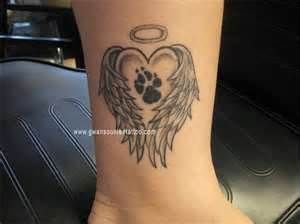 Instead of a dogs paw a foot print or hand print. Wings With Dog Paw  Gwan Soon