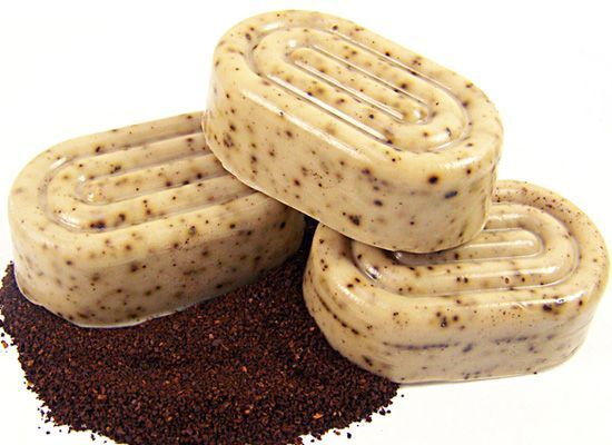 Kitchen soap made with ground coffee. Talk about a wake up call! Hazelnut Coffee