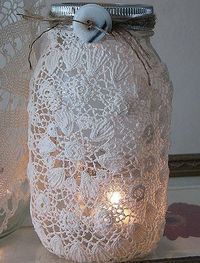 lace mason jar… LOVE this!