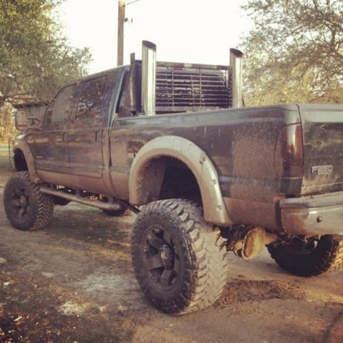 Lifted truck with smoke stacks