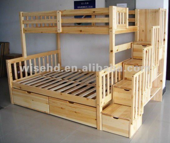 Modern Children Bed Living room Bunk Bed Solid Wood