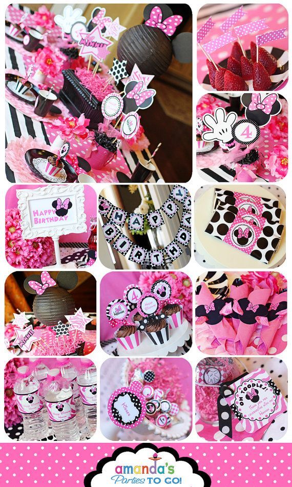 Minnie Mouse Party – Birthday Party Inspired by Minnie Mouse – Zebra – HUGE Prin