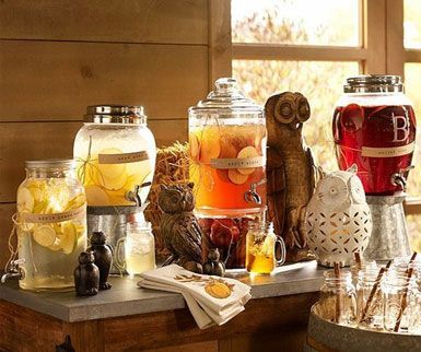 No bar? No problem! This festive self-serve beverage bar is a easy and beautiful