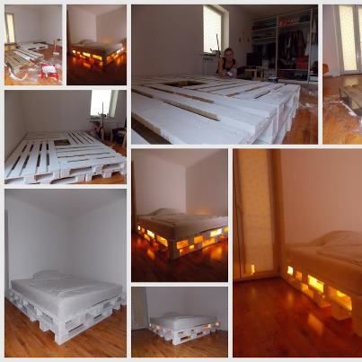 no instructions, just the photo  pallet bed with lights