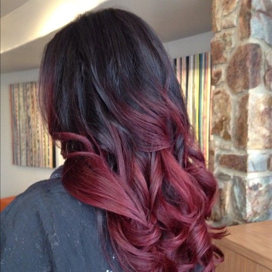 Red Ombre Hair I want so bad – I like it, but blonde and blue :)