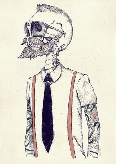 Skull Inspiration | skeleton hipster #tattoos