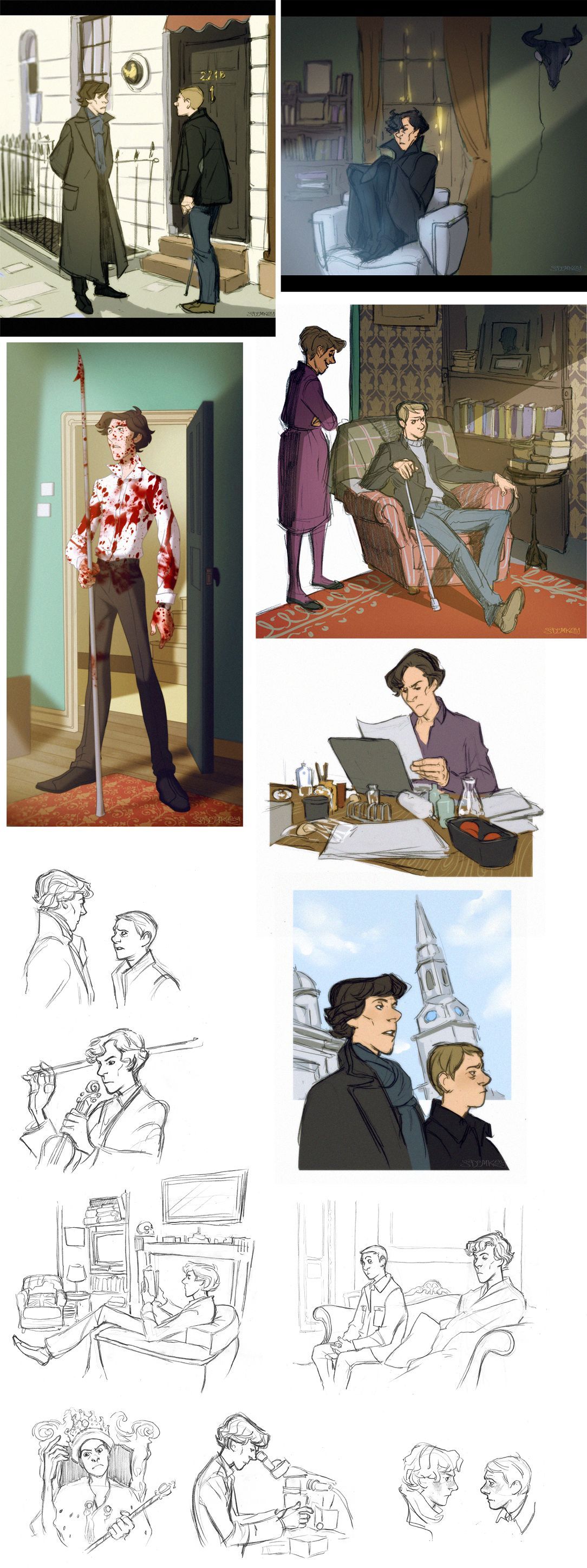 Some gorgeous, rather Disney-fied Sherlock fanart. I think this is probably my m