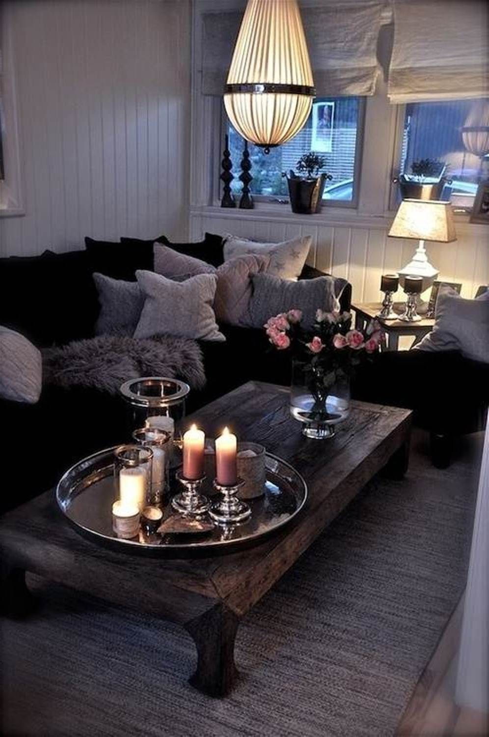 The Right Furniture for Small Living Rooms. Love the table