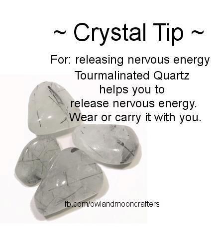 To release nervous energy. Tourmalated Quartz Healing Crystal. cleansing, ground