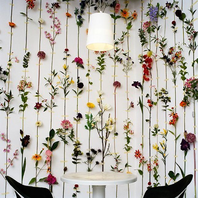 Transform dried flowers into gorgeous wall decor. could also use homemade paper