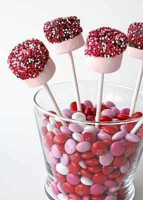 Valentine marshmallow pops….wrap individually for gifts.