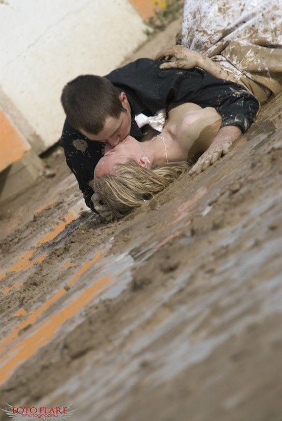 wedding mud wrestling…I wouldnt want to ruin my dress this way BUT I love the