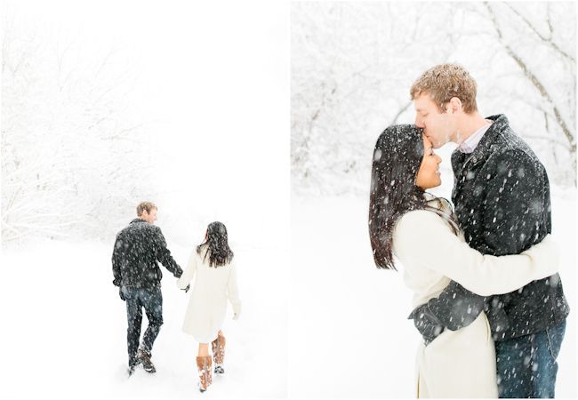 Winter engagement shoot, Snowy engagement, Minnesota wedding photography by Cana