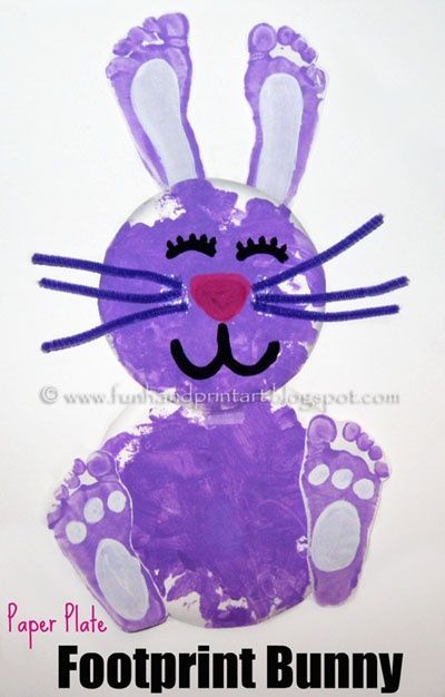 10 Fun Easter Craft Ideas For Kids – 2 Wired 2 Tired  footprint bunny….could u