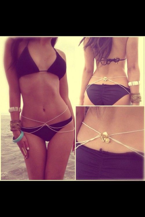 3 layered thin belly chain thats so cute!! #gold #bling #body
