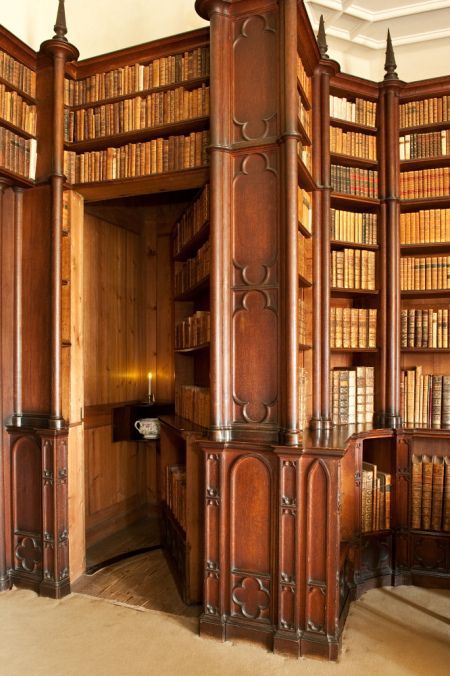 A corner of the Library, with its 18th-century Gothick style bookcases. National