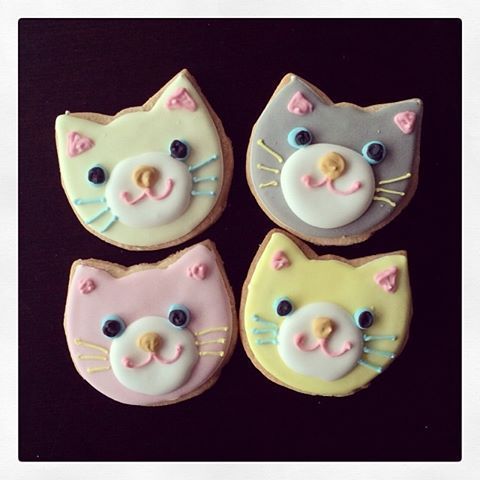 Adorable kitty cat cookies