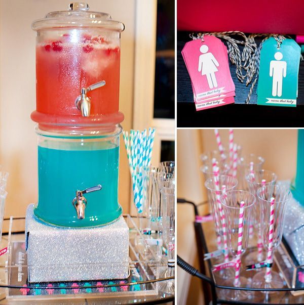 Baby gender reveal party ideas – team blue and team pink.  I love everything abo