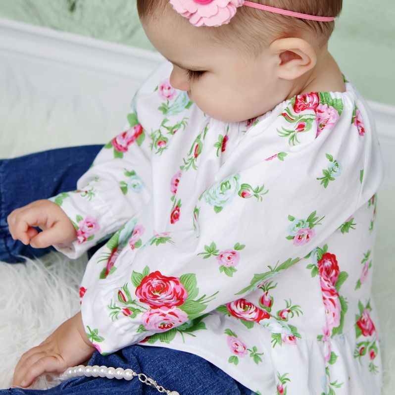 Baby / Toddler Peasant Top Pattern – Long Sleeves and Short – PDF