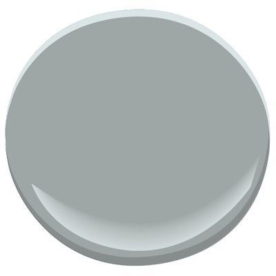Benjamin Moore Cobblestone Path-light, mid-tone gray with a touch of blue is ele