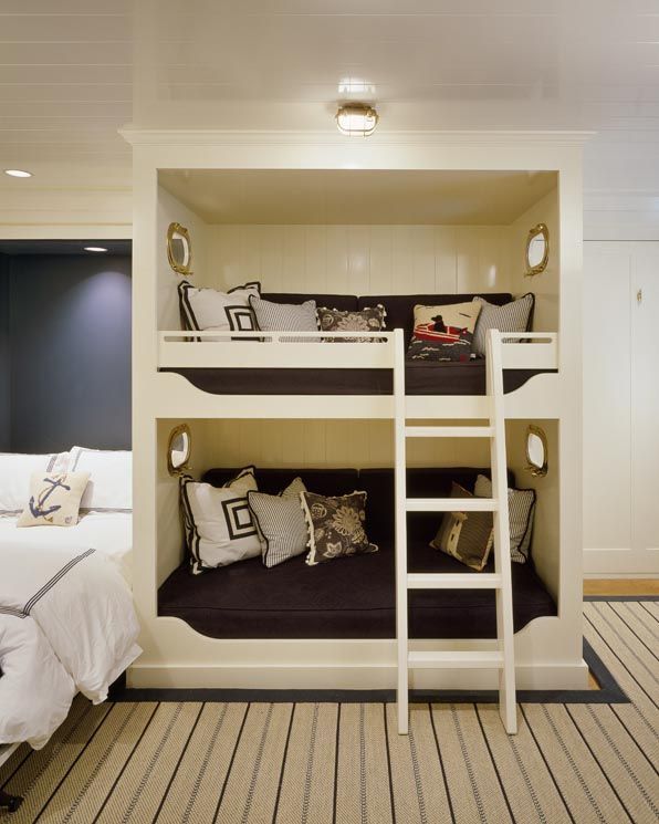 Built-in Bunk Beds next to a queen – another option for sleeping a family in one