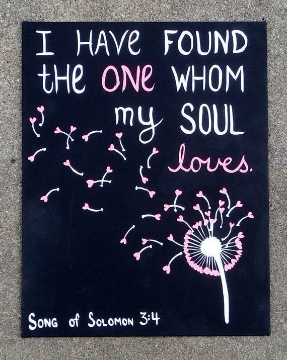 Canvas Painting – Dandelion with hearts – Song of Solomon 3:4