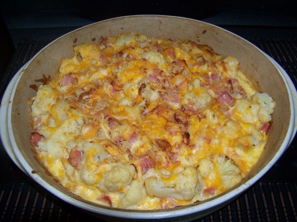 Cheesy Cauliflower Ham Casserole – Low carb recipes suitable for all low carb di