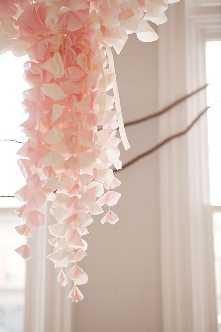 Chiffon flower chandelier – reminds me of Japanese kanzashi hair accessories.
