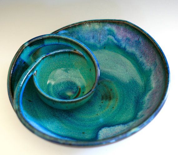 Chip and Dip handmade ceramic dish ceramics and by ocpottery, $90.00