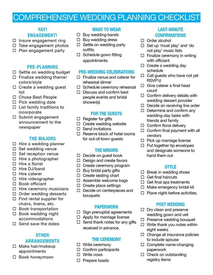 comprehensive wedding checklist, We may have to take a peek at this, haha.