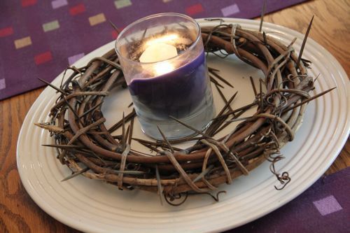 Crown of Thorns:  Dye toothpicks brown; place into wreath.  Have children remove