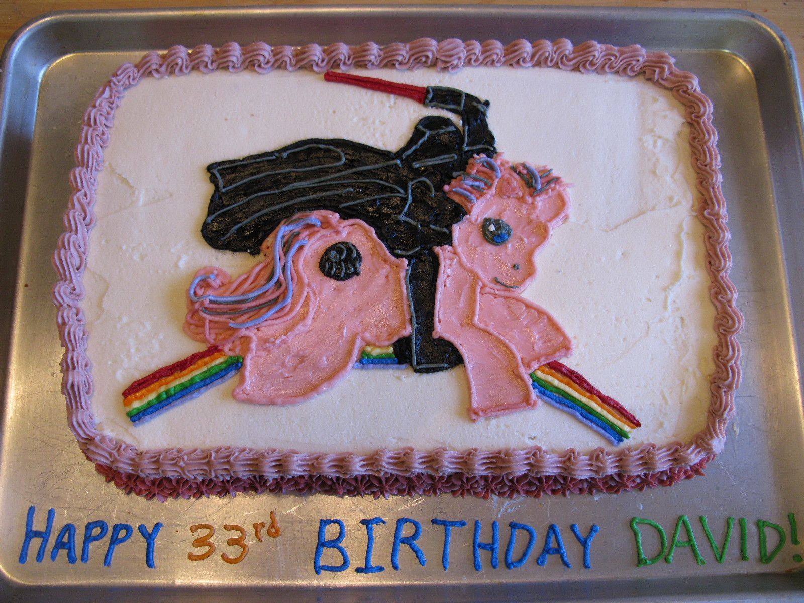 Darth Vader riding My Little Pony cake. Nailed it.