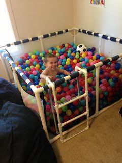 DIY Homemade ball pit made with PVC pipes!