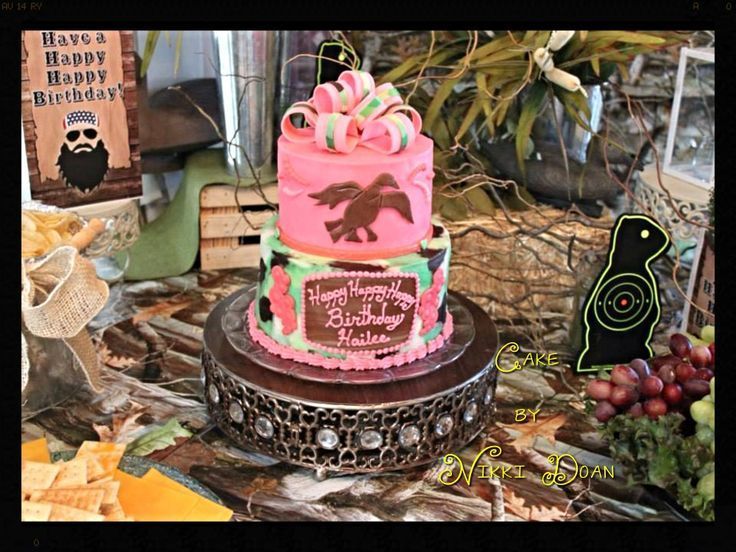 Duck Dynasty Birthday Cake Decorations | Camo Duck Dynasty Girly Birthday cake |