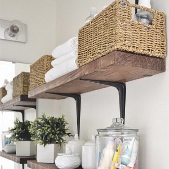 Easy, Simple, and very Cheap. DIY Bathroom shelves can add much needed storage t