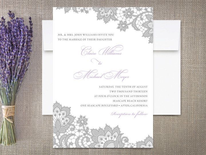 Elegant Lace Wedding Invitations by rockpaperdove on Etsy, $40.00