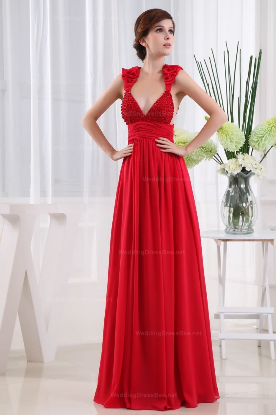 Evening Dress With Empire Waist And Floor-Length