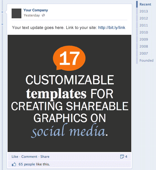 Free Templates: Visual Social Media Updates – get more fans to share your conten