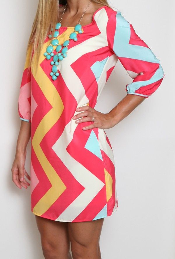 Girly Girl Chevron Dress- if only it wasnt open in the back.