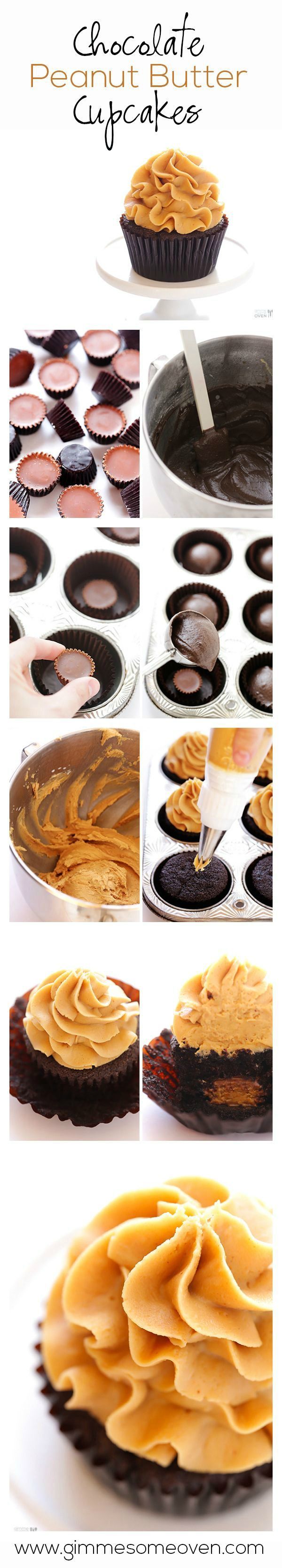 Give us some of these… NOW! Chocolate Peanut Butter #Cupcakes #peanutbutter #c