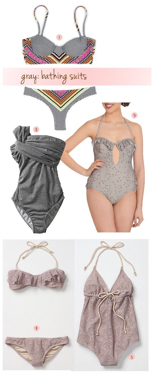gray bathing suits